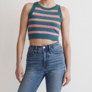 Madewell Crochet-Trim Crop Sweater Tank